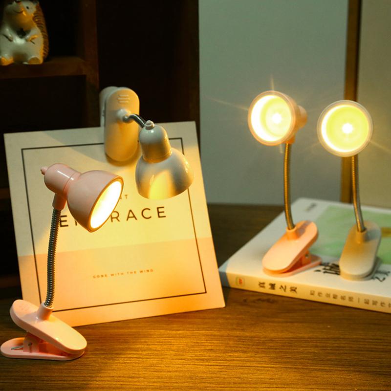 Mini LED Clamp Lamp | USB-Powered Desk Light | Adjustable Flexible Neck | Strong Clamp Base ( Random Color)