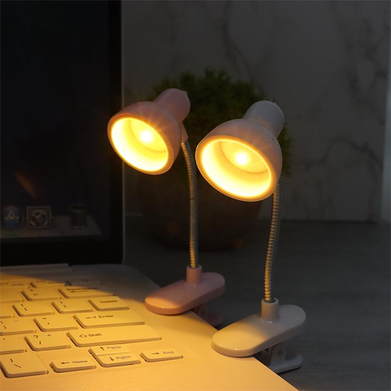 Mini LED Clamp Lamp | USB-Powered Desk Light | Adjustable Flexible Neck | Strong Clamp Base ( Random Color)