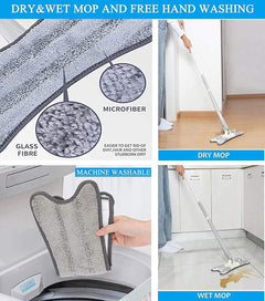 3-in-1 Multi-Purpose Cleaning Mop with Microfiber Cloth (X Shape)